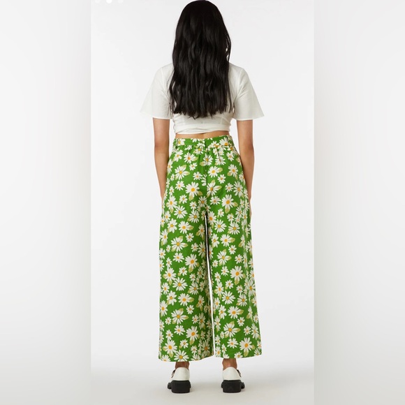 Linen daisy culottes- bright beautiful pants for the office or a day out! NWT - Picture 4 of 9